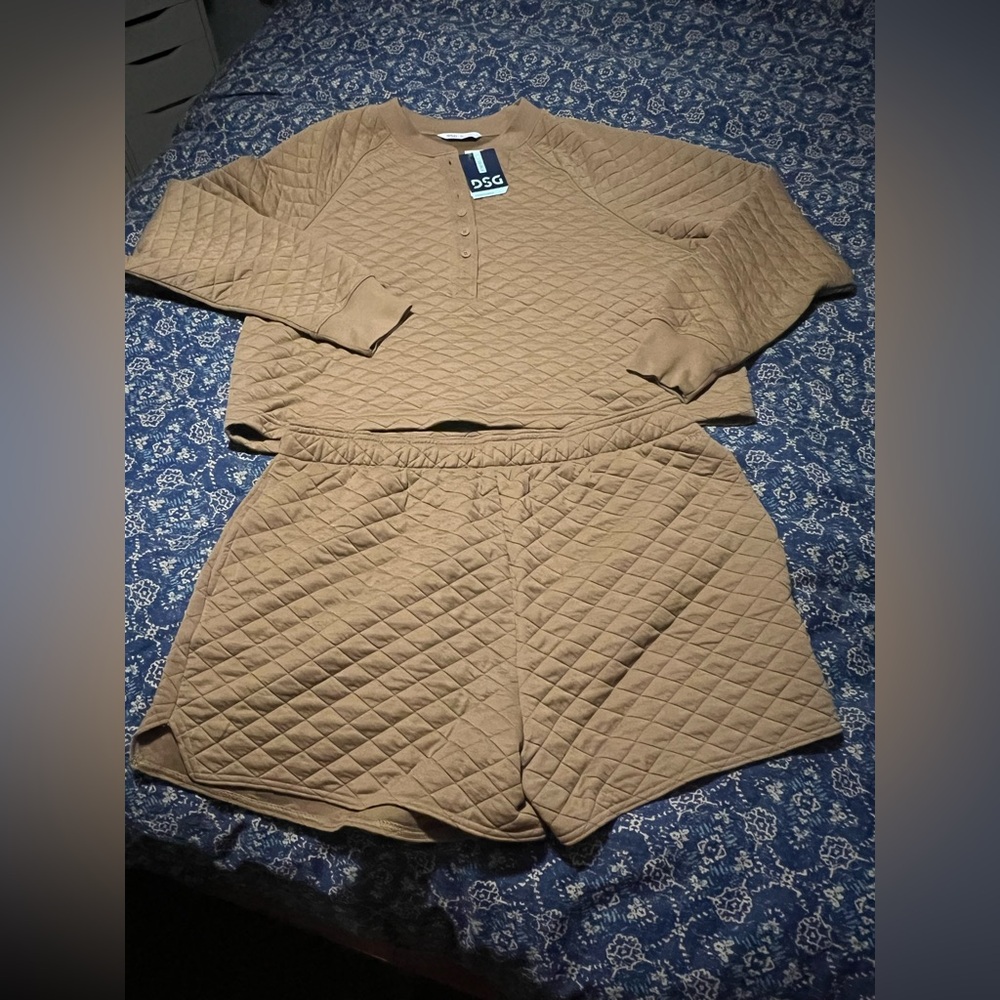 Dick’s DSG Quilted Cadet Brown Outfit - Crop Shirt & matching Shorts